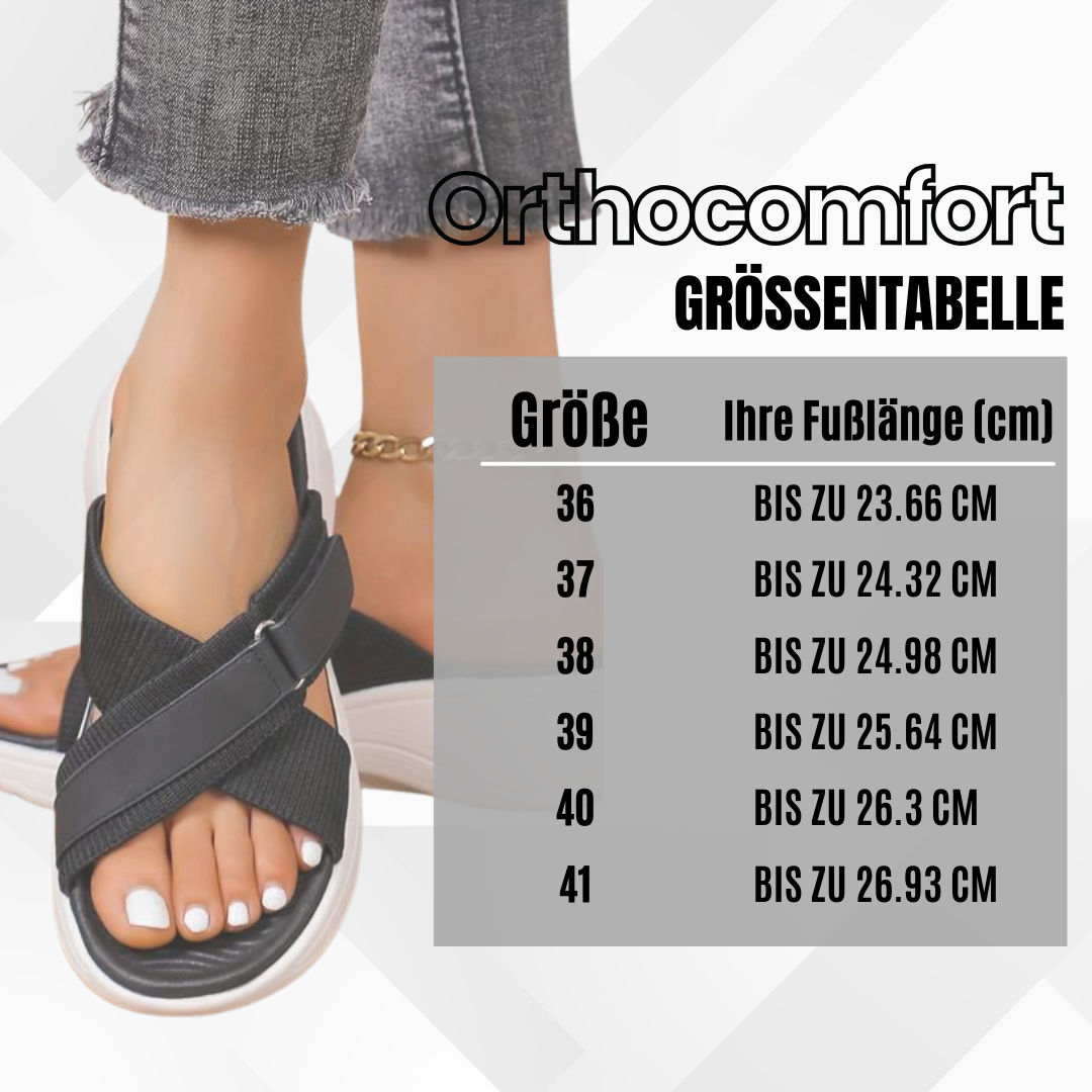 Orthocomfort - patentierte, orthopädische Sandalen für Schmerzlinderung