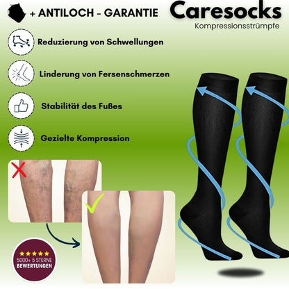 Caresocks orthopädische Kompressionsstrümpfe - verhindert Krampfadern & entlastet müde Füße